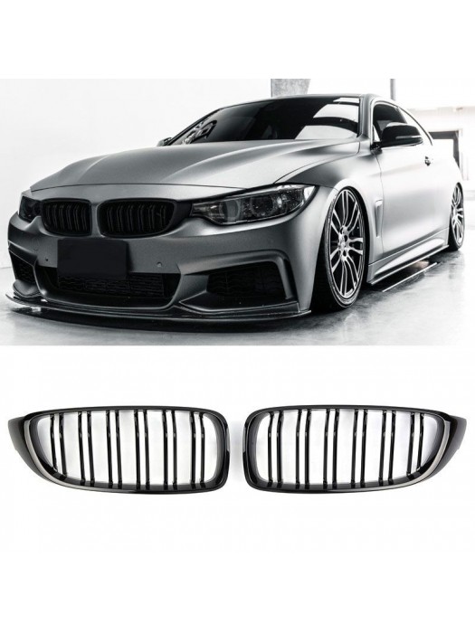 Maska BMW 4 F32/F33/F36/F80/F82 – černá lesklá, styl M4